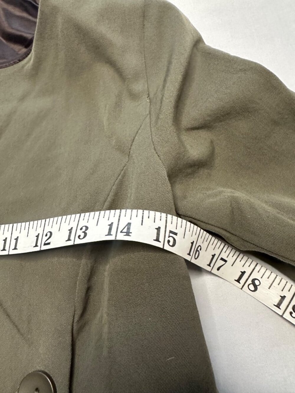 Vintage Pendleton 100% Wool Womens Olive Green Asymmetrical Button Midi Dress (6 - Picture 4 of 12